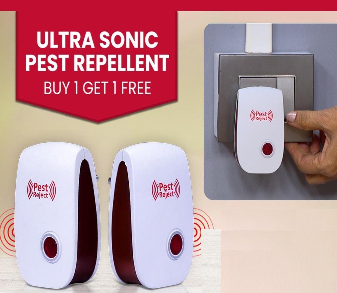 Ultrasonic Pest Repeller for Mosquito, Cockroaches, etc (Pack of 2) m2wvuk-pc