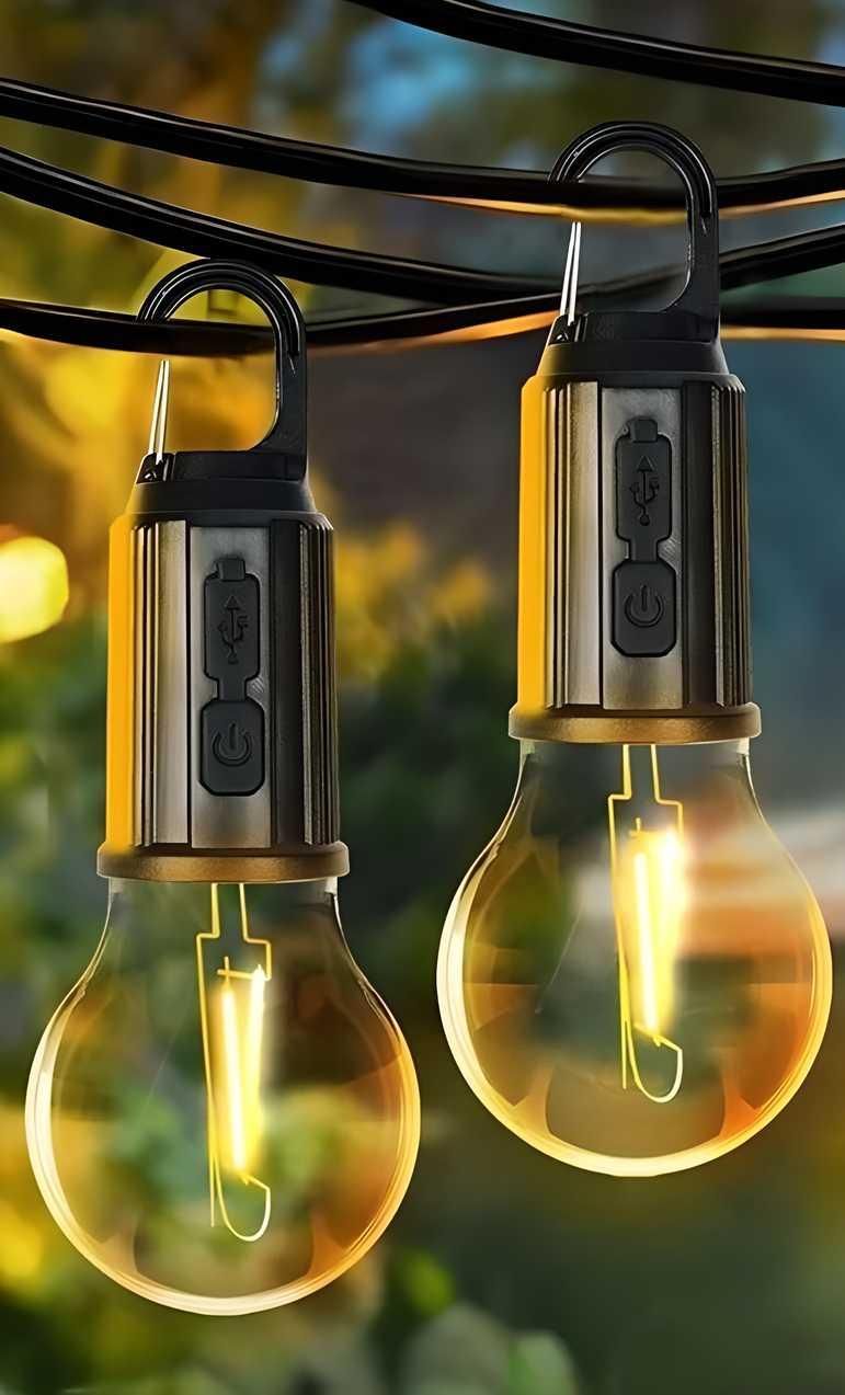 Decorative Hanging Bulb with 3 Modes Tent Lamp for Camping Pac of 2 m2wvuk-pc