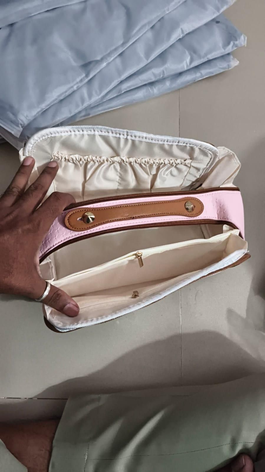 Double Zipper Cosmetics Bag m2wvuk-pc