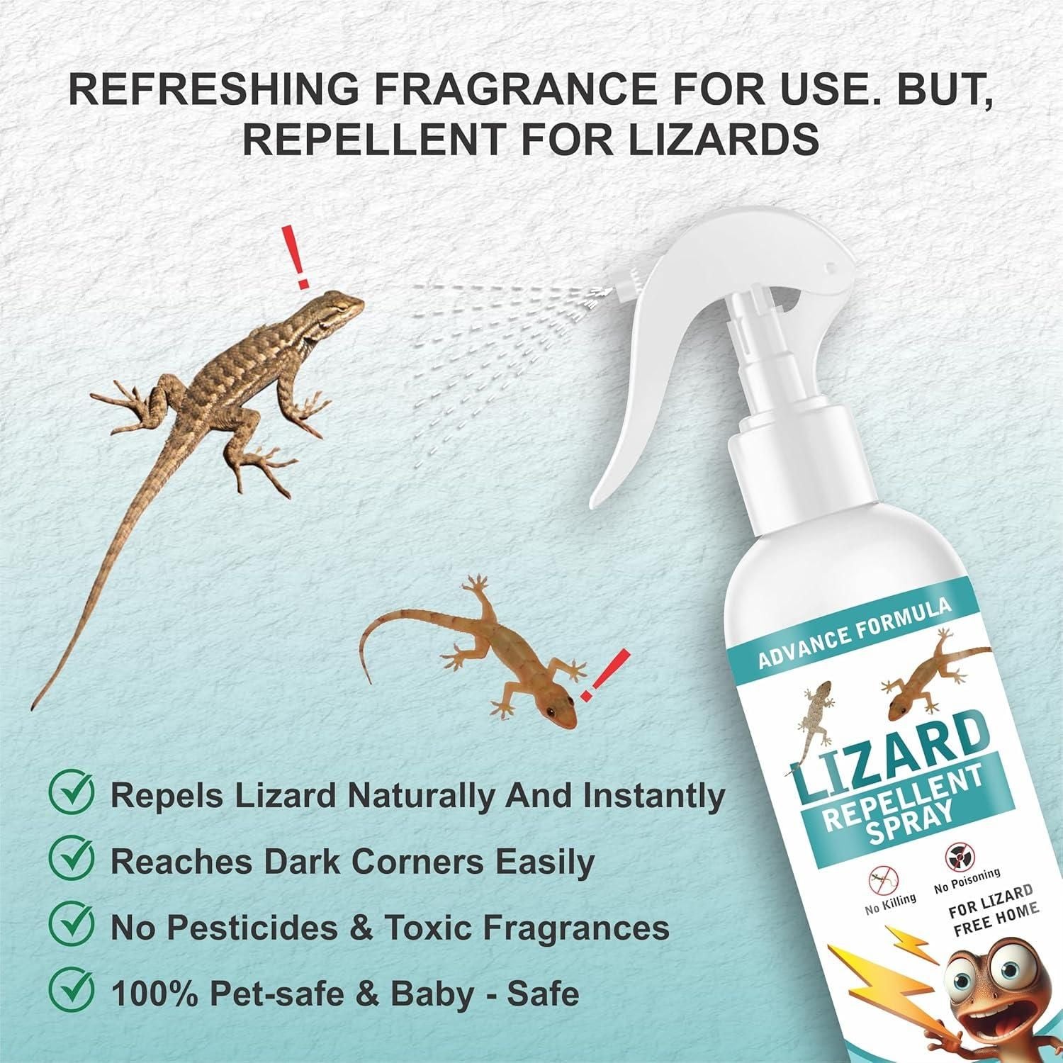 Lizard Repellent for Home Spray Pest Control 250ML (Pack of 2) m2wvuk-pc