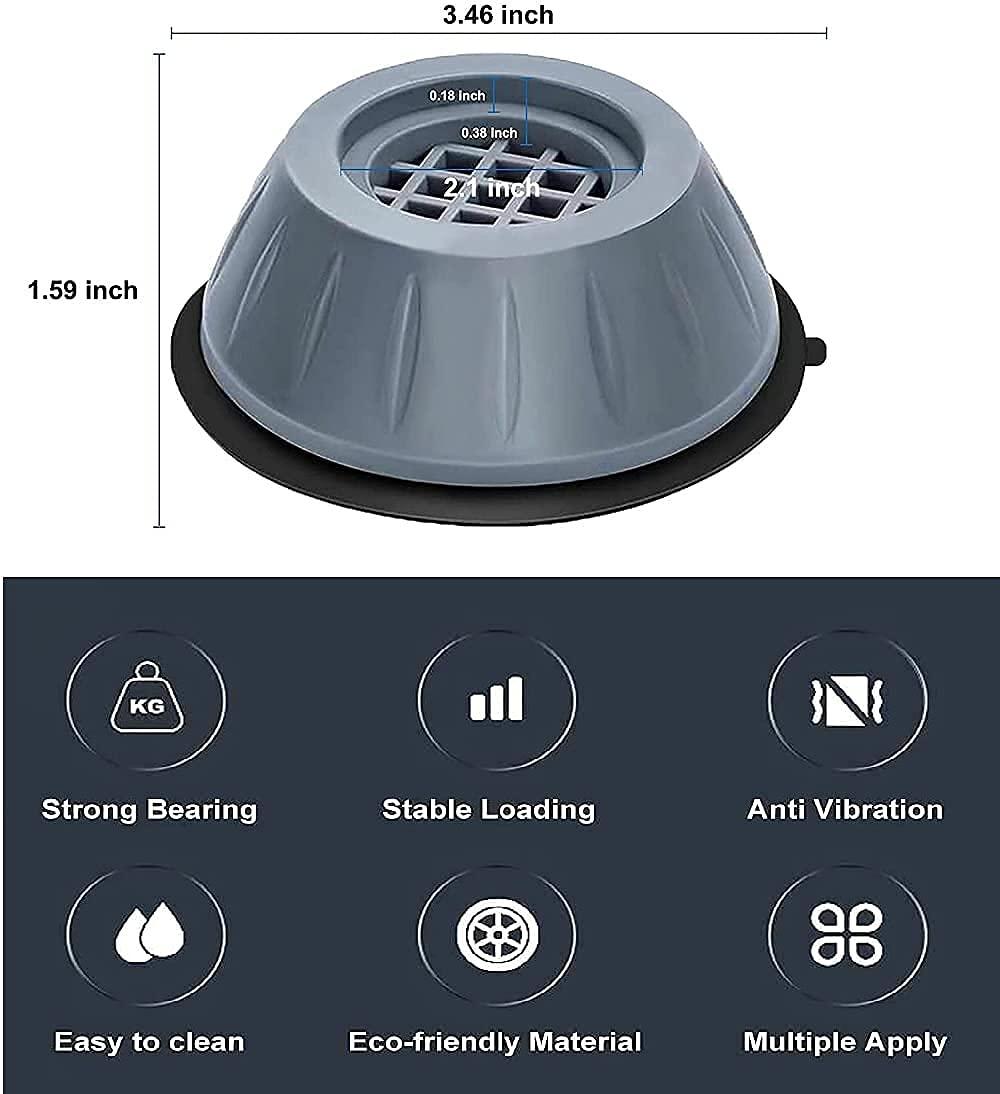 Anti Vibration Pad-Anti-vibration Pads For Washing Machine - 4 Pcs Shock Proof Feet For Washer ? Dryer, Great For Home, Laundry Room, Kitchen, Washer, Dryer, Table, Chair, Sofa, Bed (4 Units) m2wvuk-pc