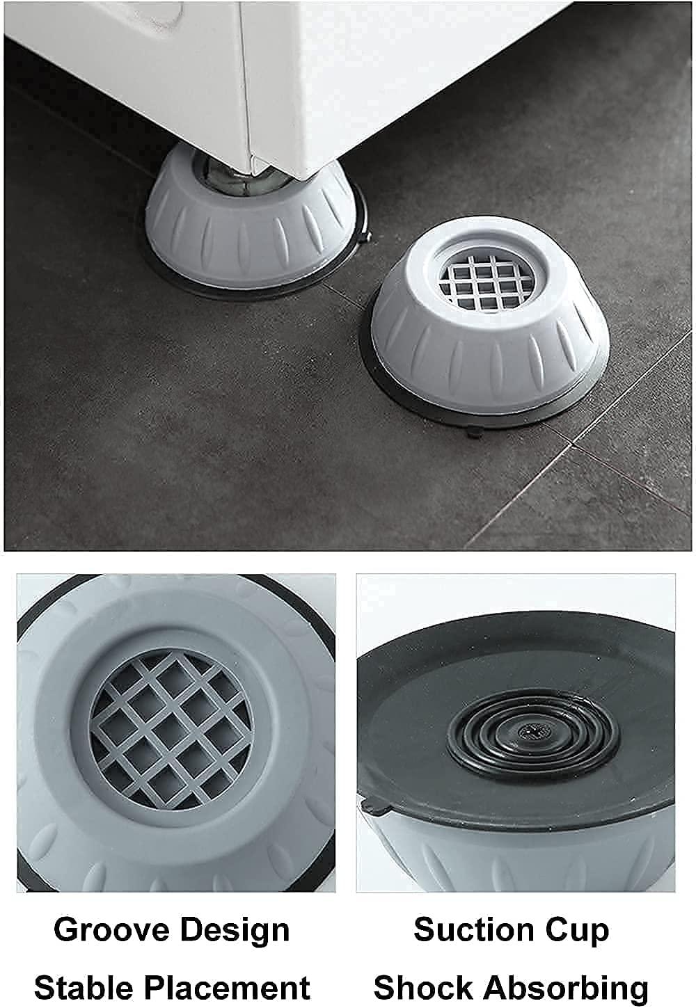 Anti Vibration Pad-Anti-vibration Pads For Washing Machine - 4 Pcs Shock Proof Feet For Washer ? Dryer, Great For Home, Laundry Room, Kitchen, Washer, Dryer, Table, Chair, Sofa, Bed (4 Units) m2wvuk-pc