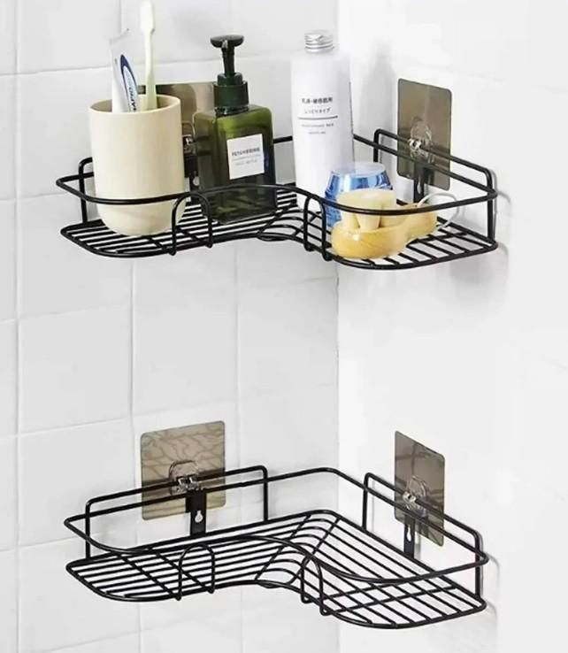 Corner Rack-Stainless Steel Self Adhesive Bathroom Shelf Corner Rack for Kitchen & Bathroom Shelves Bathroom m2wvuk-pc