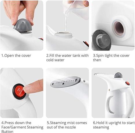 Fast Heat-up Portable Handheld Garment/Facial Vapor Steamer Iron Brush for Home and Travel Handy (Multicolour) m2wvuk-pc