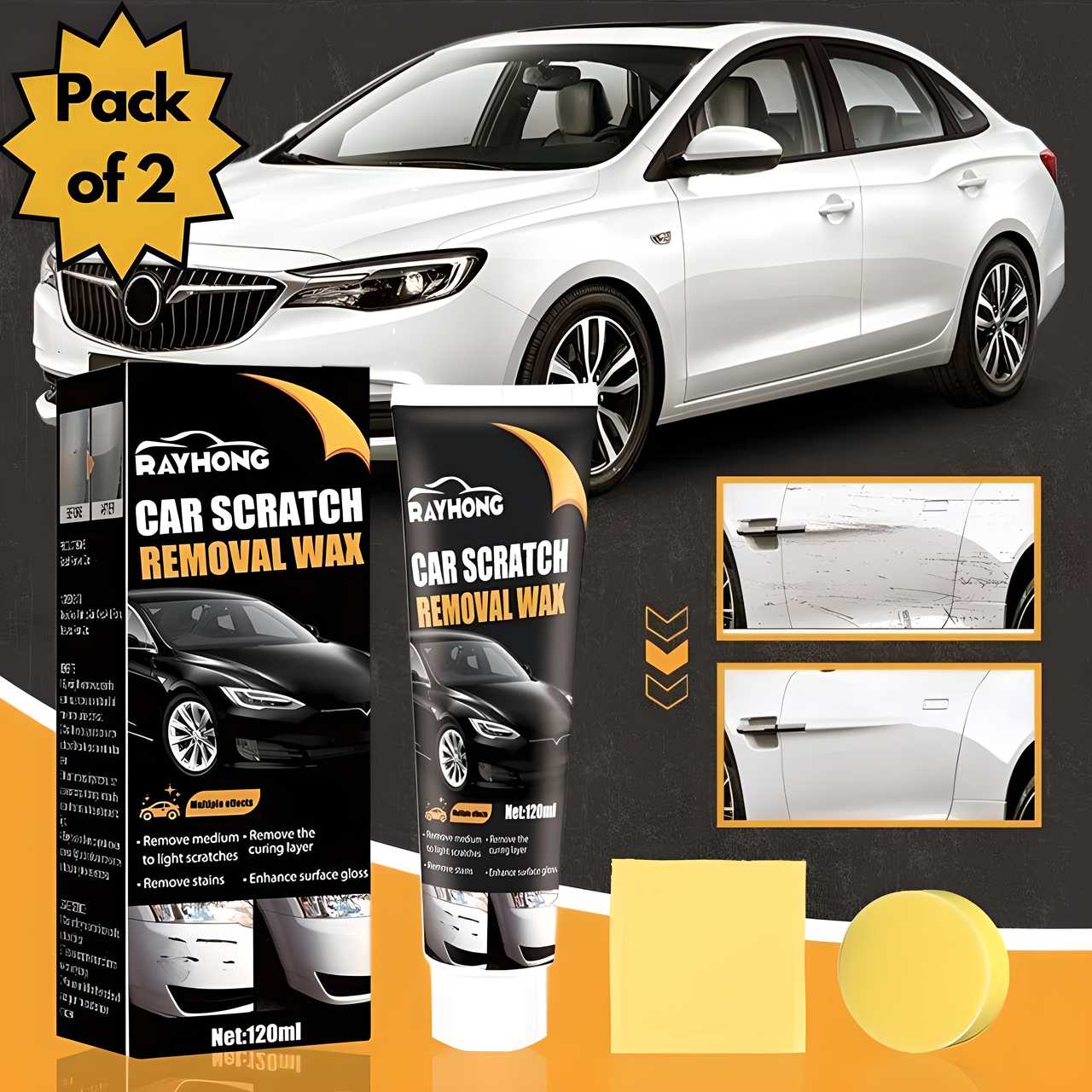 Car Scratch Removal Wax Pack of 2 m2wvuk-pc