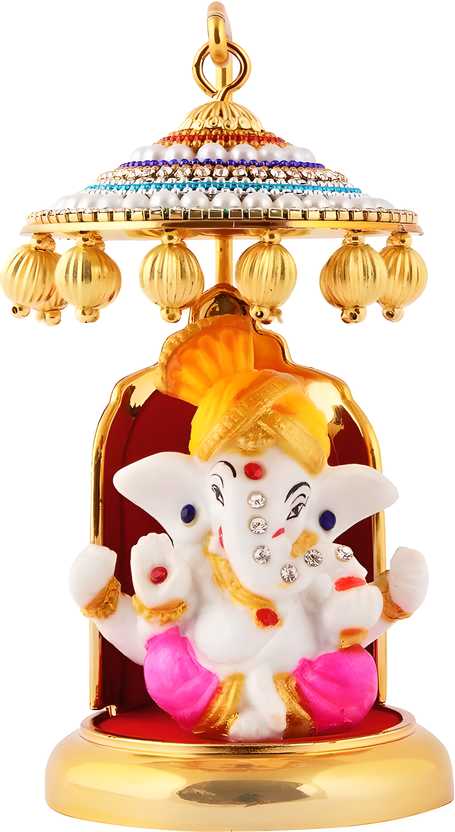 Ganesh Ji Idol Statue for Car Dashboard Showpiece - 6 cm  (Polyresin, Multicolor) m2wvuk-pc