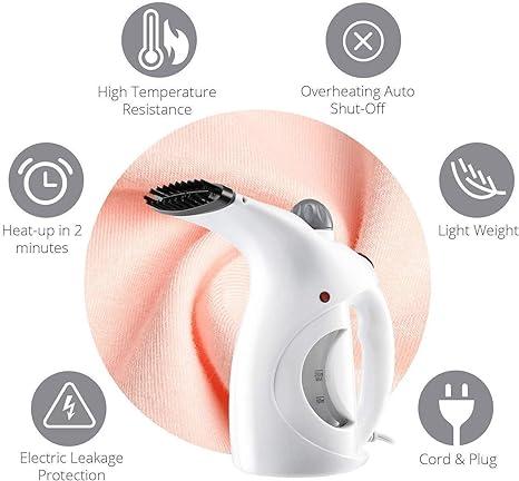 Fast Heat-up Portable Handheld Garment/Facial Vapor Steamer Iron Brush for Home and Travel Handy (Multicolour) m2wvuk-pc