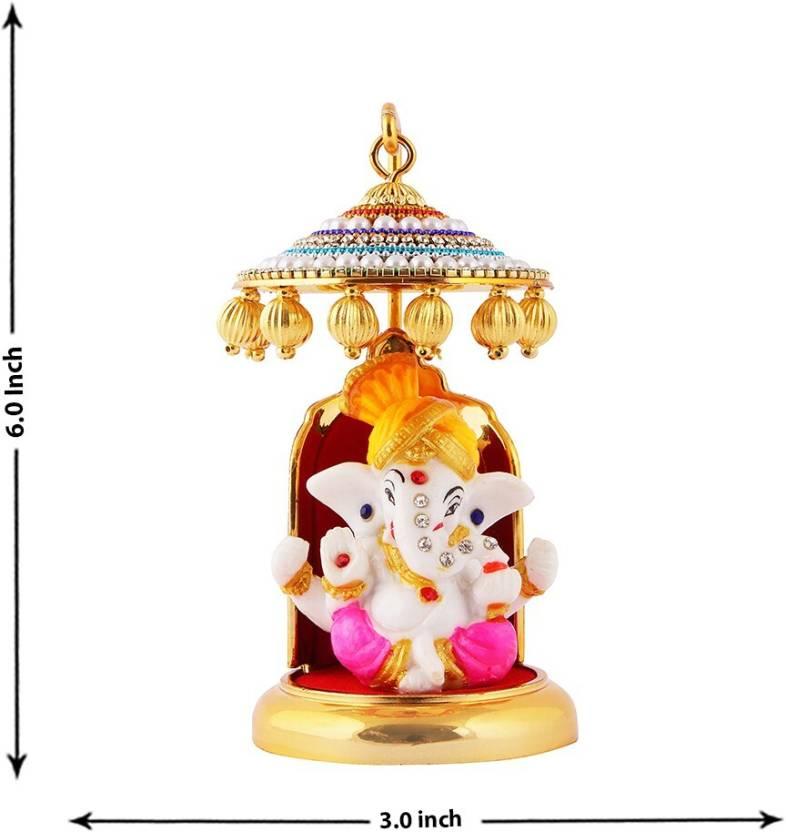 Ganesh Ji Idol Statue for Car Dashboard Showpiece - 6 cm  (Polyresin, Multicolor) m2wvuk-pc