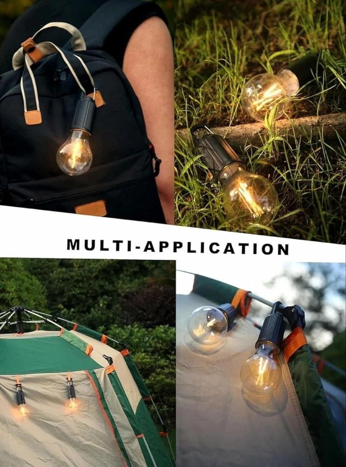 Decorative Hanging Bulb with 3 Modes Tent Lamp for Camping Pac of 2 m2wvuk-pc