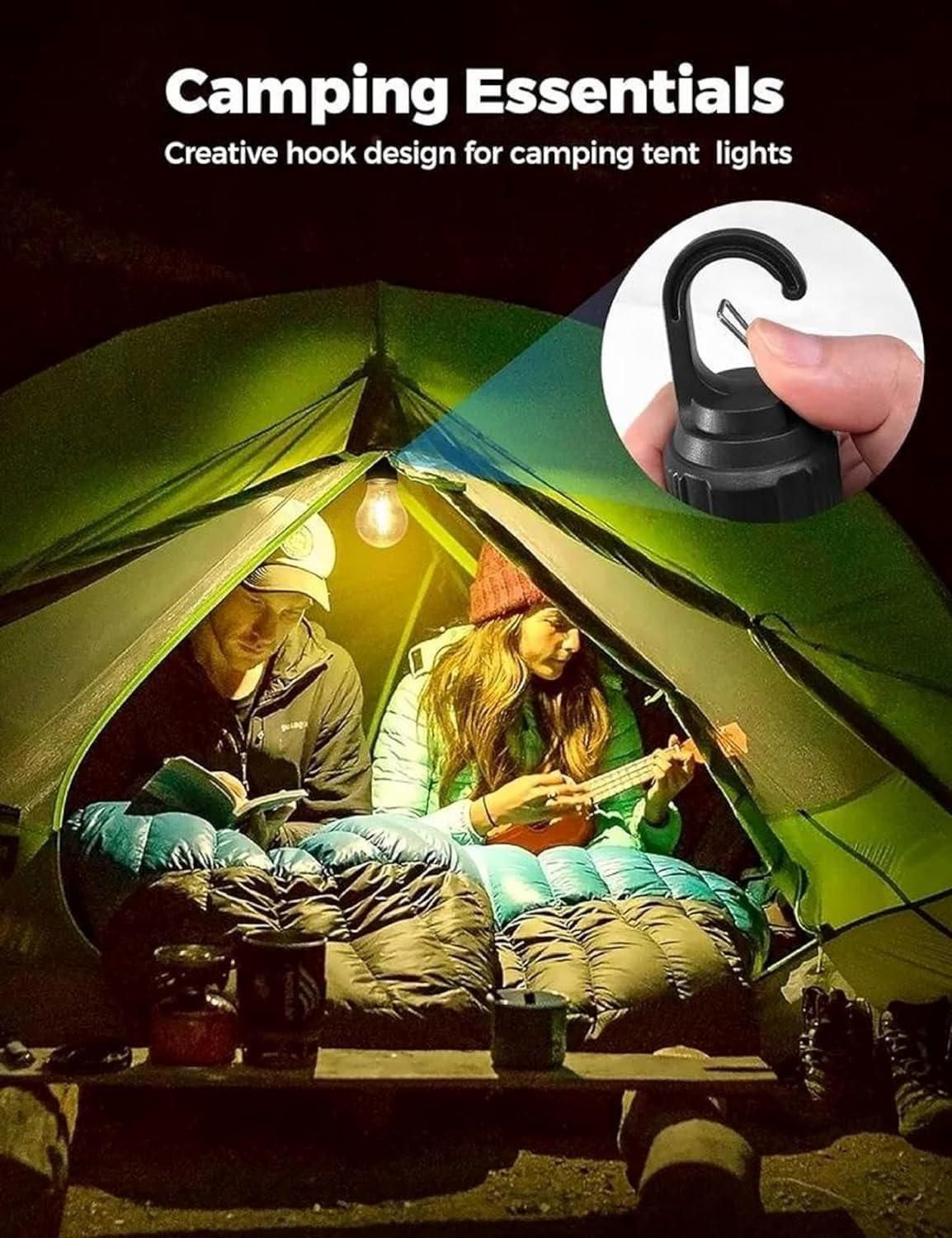 Decorative Hanging Bulb with 3 Modes Tent Lamp for Camping Pac of 2 m2wvuk-pc