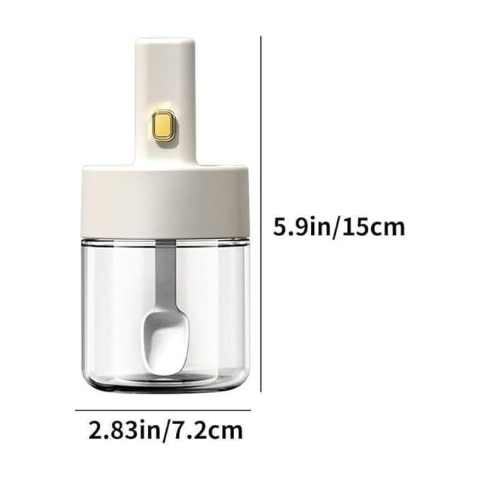 Luxury Glass Telescopic Seasoning Tank with Integrated Spoon Lid m2wvuk-pc