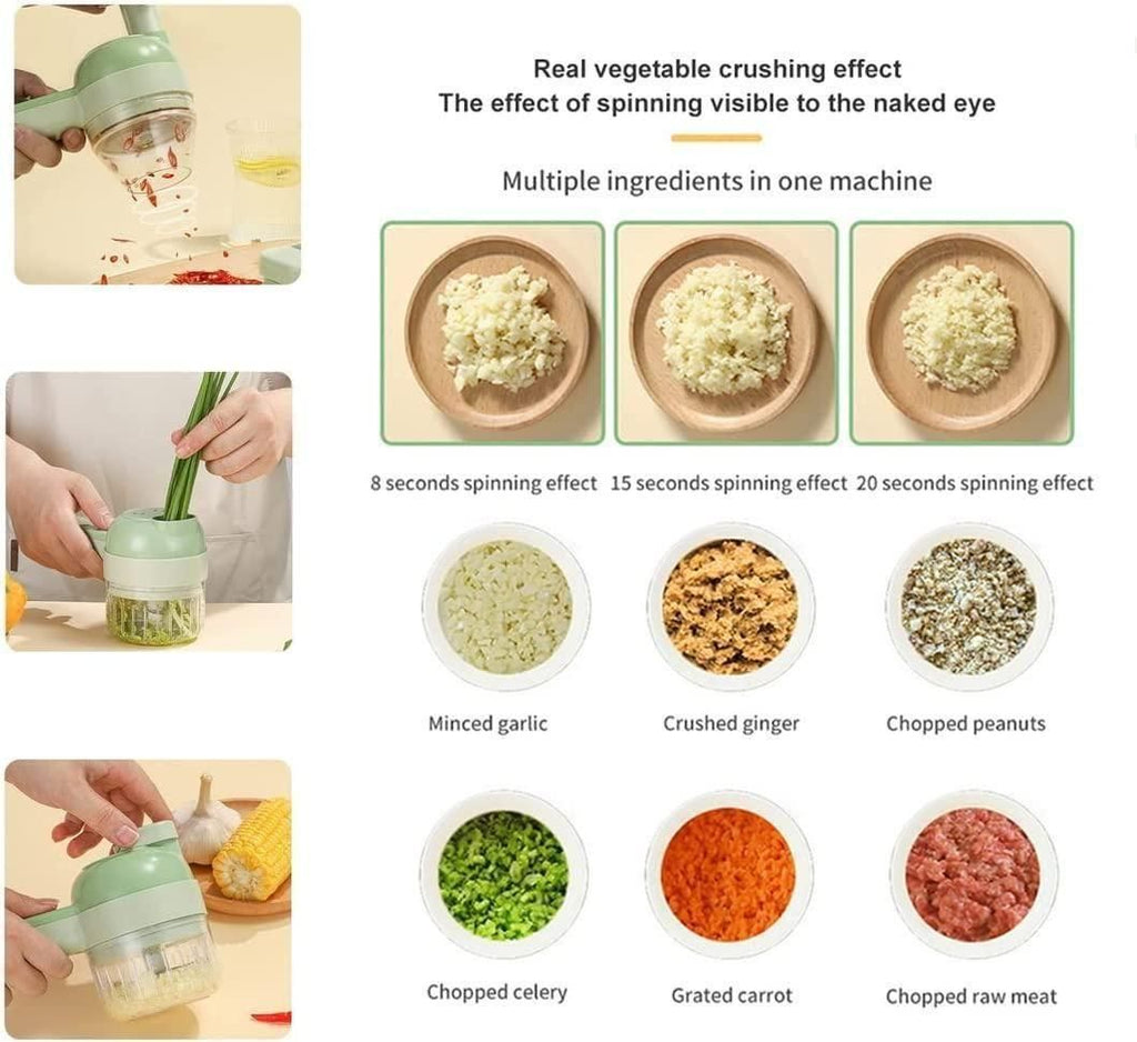 4 in 1 Portable Electric Vegetable Cutter Set m2wvuk-pc