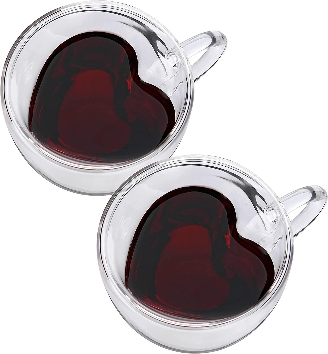 High Borosilicate Heart Shape Double Wall Glass (Pack of 1) m2wvuk-pc