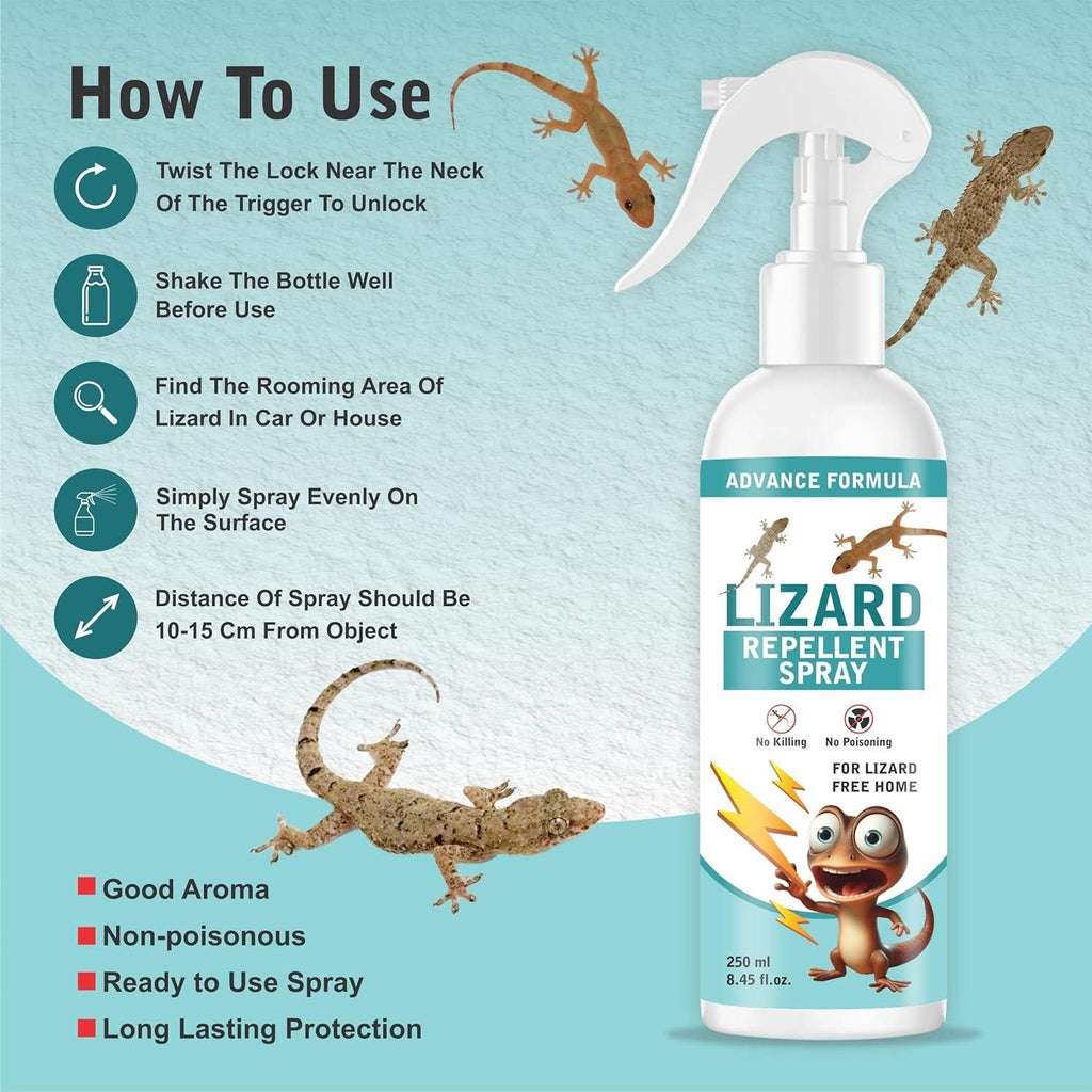 Lizard Repellent for Home Spray Pest Control 250ML (Pack of 2) m2wvuk-pc