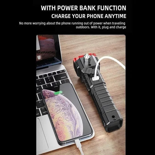 8 in 1 Portable Rechargeable Torch LED Flashlight 25478